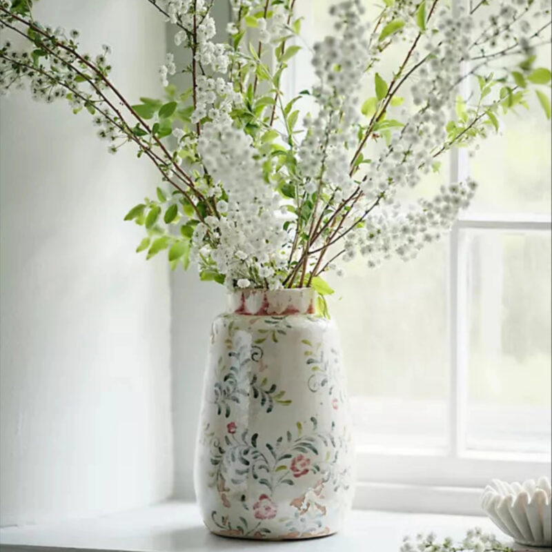 Distressed Rose + Vine Terracotta Vase, Size: XS at Terrain