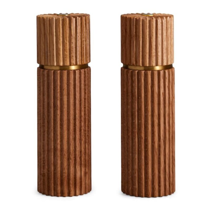 Atelier Ionic Wood Salt & Pepper Mills - Smoked Oak