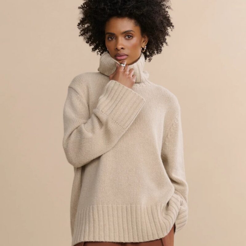 Jenni Kayne Women's Cashmere Jet Turtleneck Top Size 2X-Large