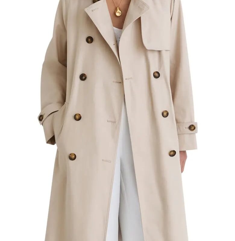Reiss Azura Trench Coat with Hooded Puffer Inset in Chocolate Brown at Nordstrom, Size 10