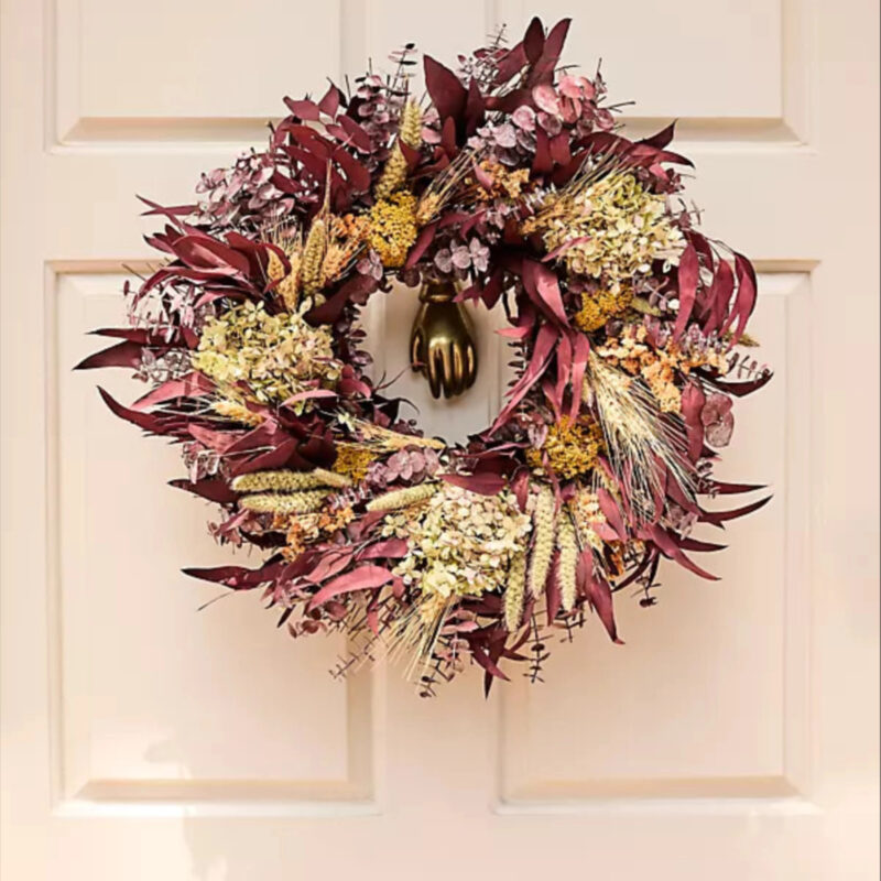 Dried Autumn Wildflower Wreath in Purple at Terrain