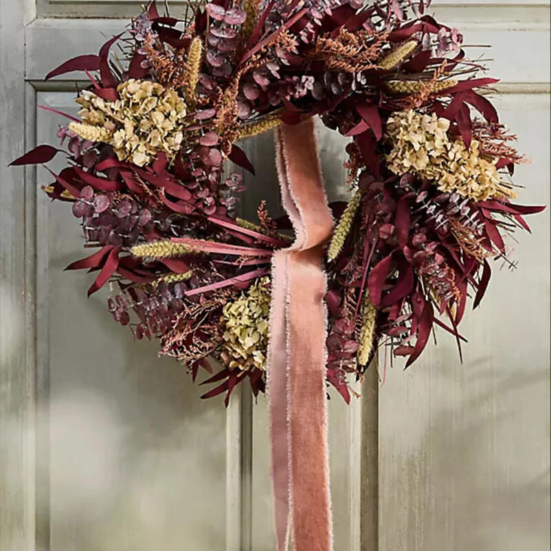 Dried Burgundy Blush Wreath