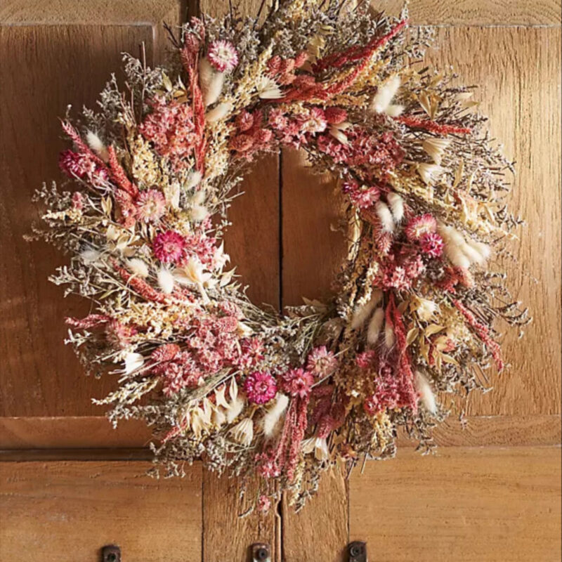 Dried Pink Florals Wreath