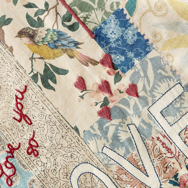 Elise Love Embroidered Table Throw