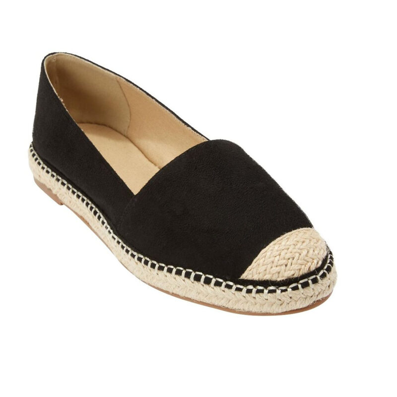 Ellos Espadrille Flats - 7 M, Black (Wide Widths Available)