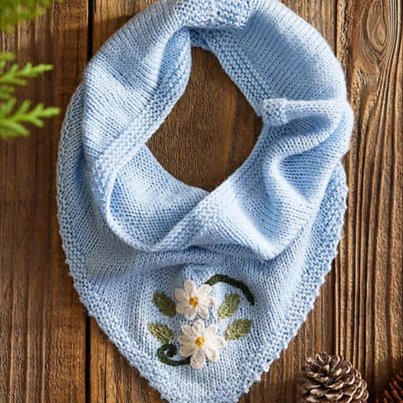 Embroidered Floral Snood in Blue at Terrain