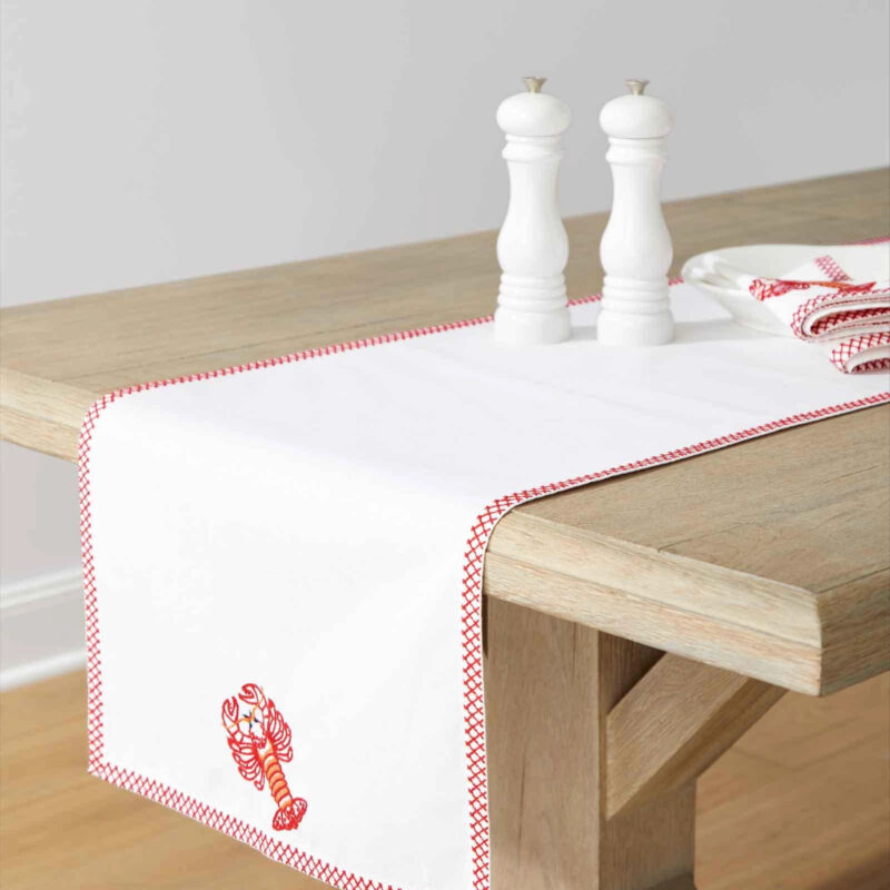Serena & Lily Embroidered Icon Runner - Lobster