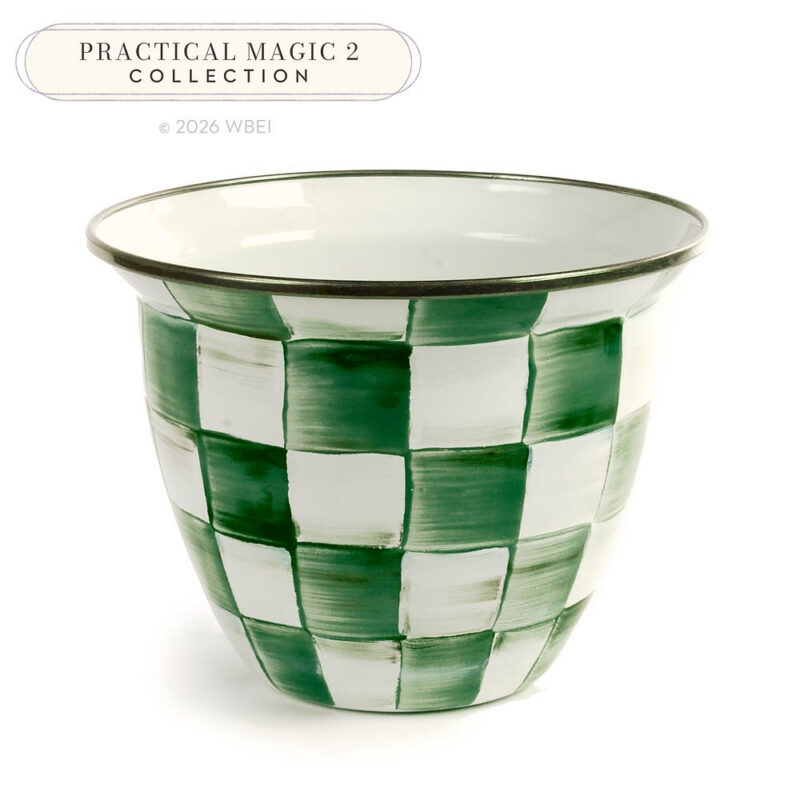 Emerald Check Large Flower Pot