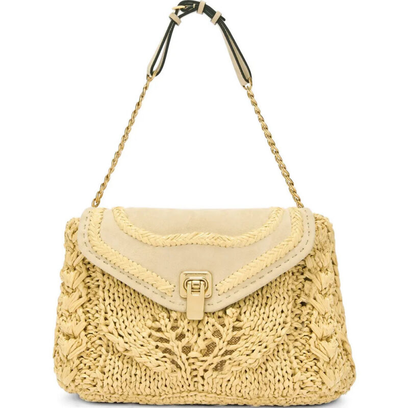 Ermanno Scervino Joy raffia suede shoulder bag - Yellow