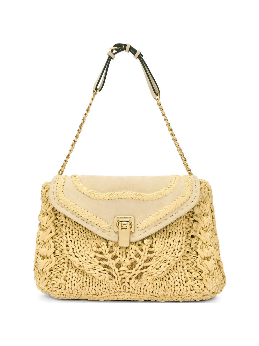 Ermanno Scervino Joy raffia suede shoulder bag - Yellow