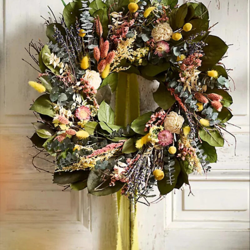 Eucalyptus, Lavender + Larkspur Dried Wreath