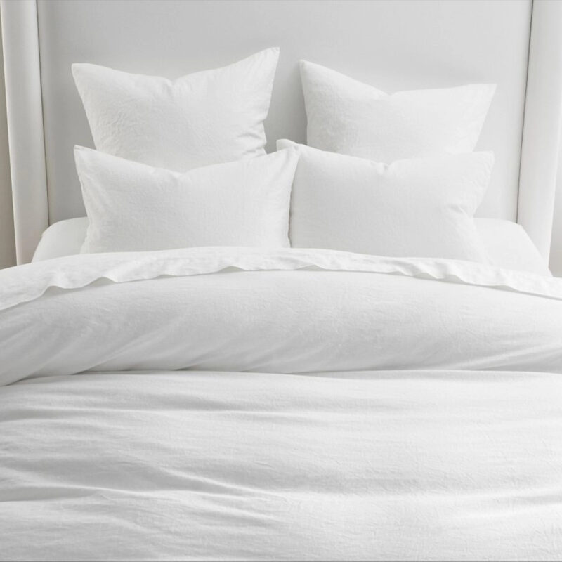 European Flax Linen Cotton Duvet, White, King/Cal. King