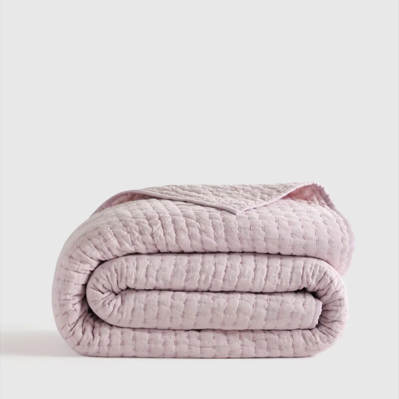 European Linen Cotton Stitch Quilt in Orchid