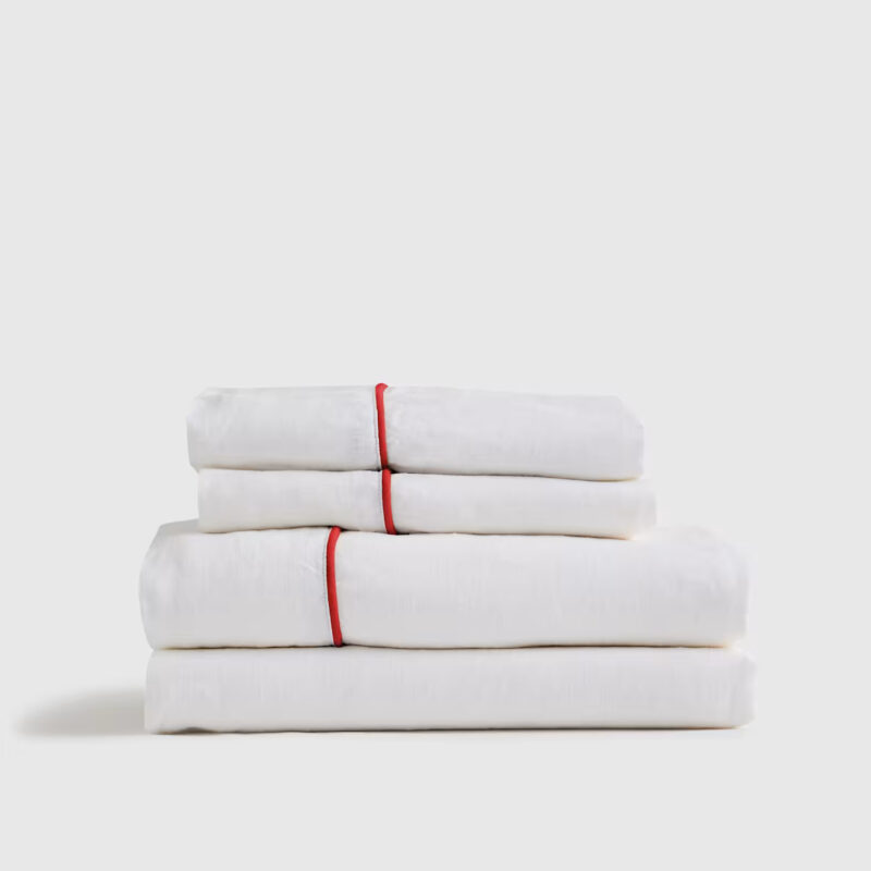 European Linen Piped Sheet Set