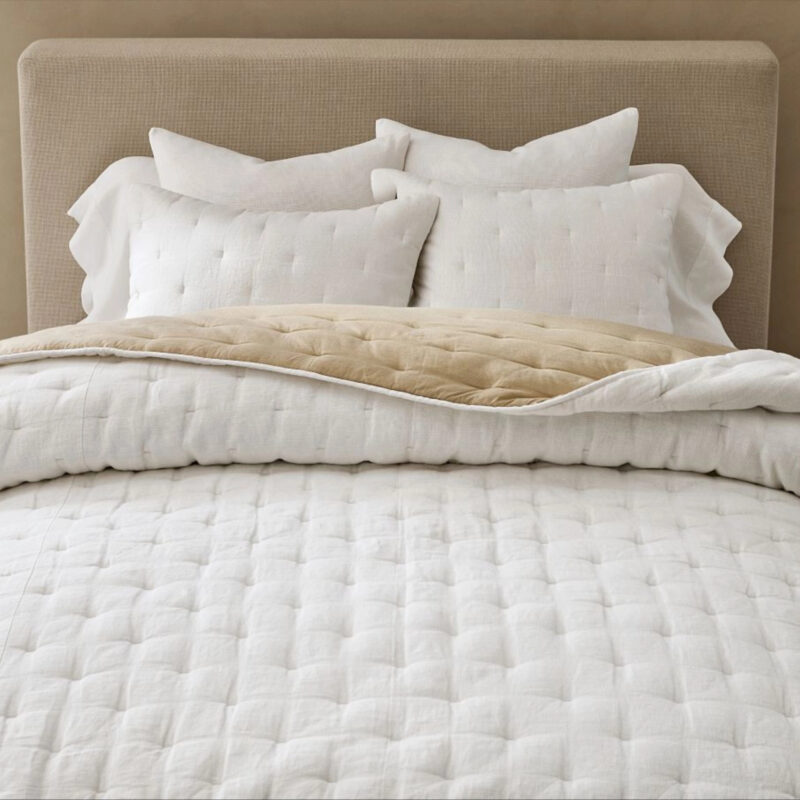 Everyday Linen Comfort Quilt, White, Full/Queen