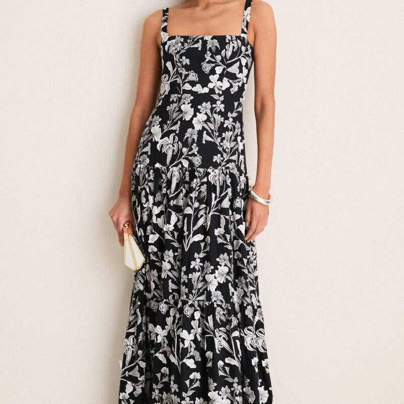 Exclusive Embroidered Guayacan Lima Maxi Dress