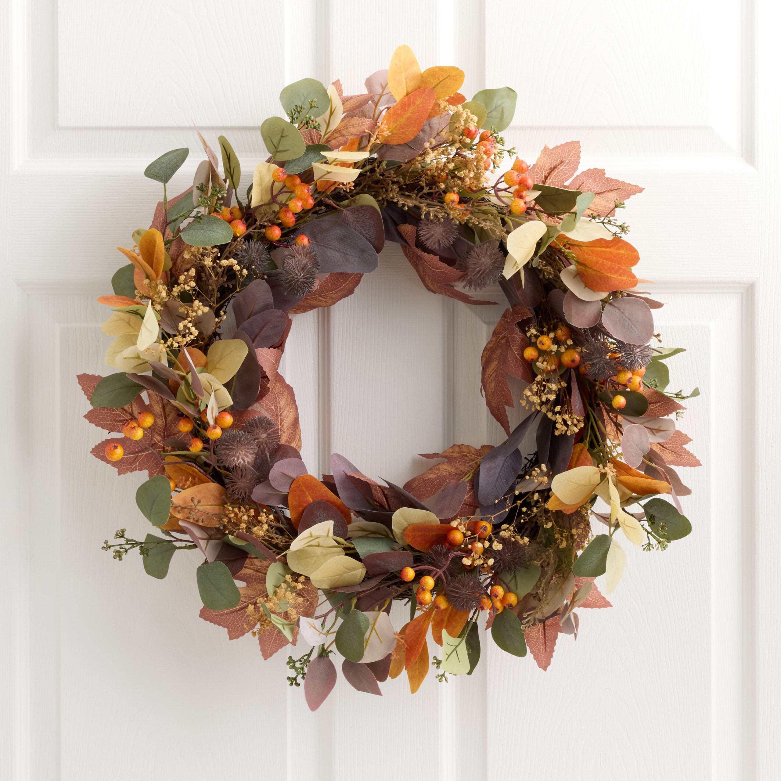 Fall Faux Eucalyptus and Berry Wreath