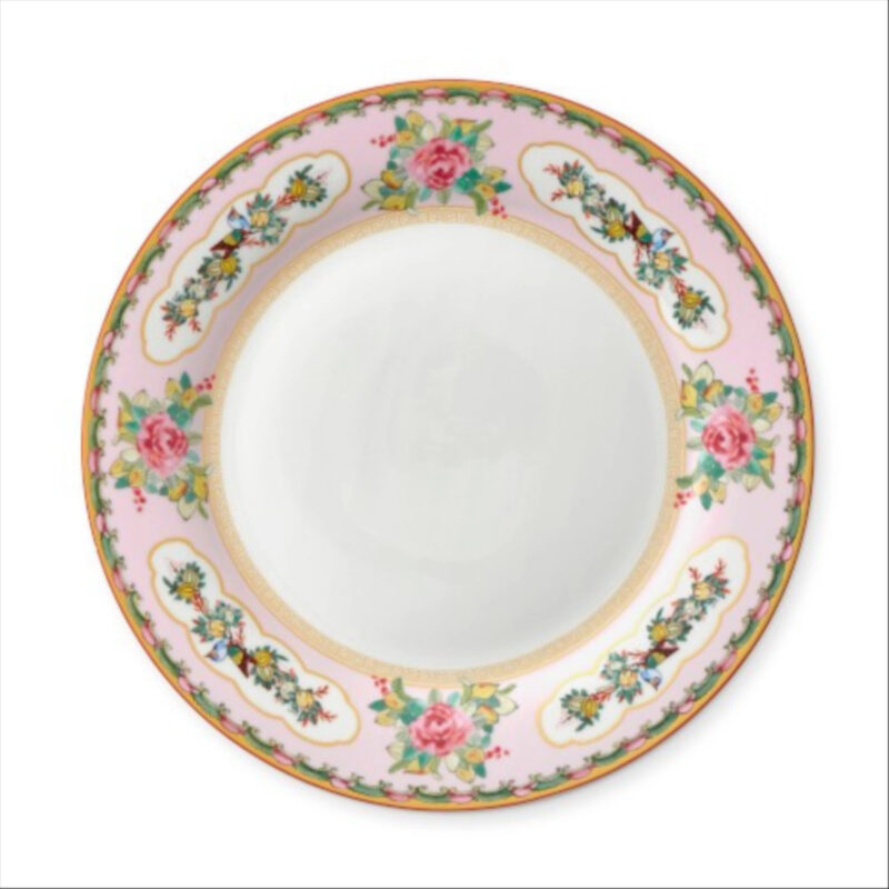 Williams Sonoma Famille Rose Dinner Plates, Set of 8, Pink Rim