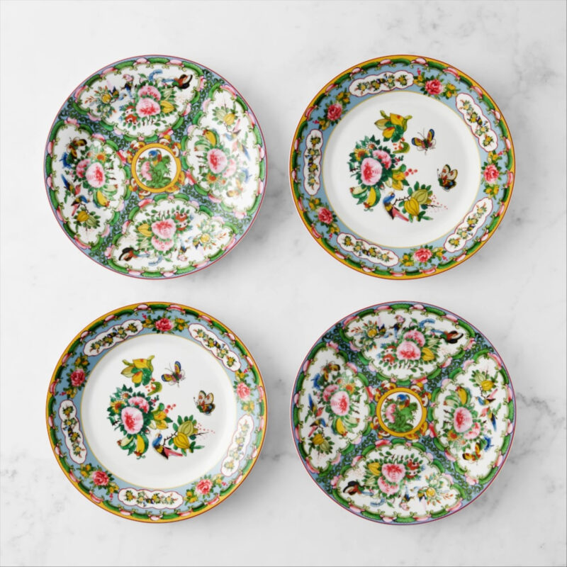 Famille Rose Mixed Salad Plates