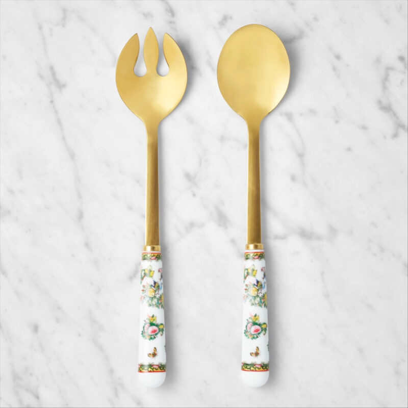 Famille Rose Salad Servers, Set of 2