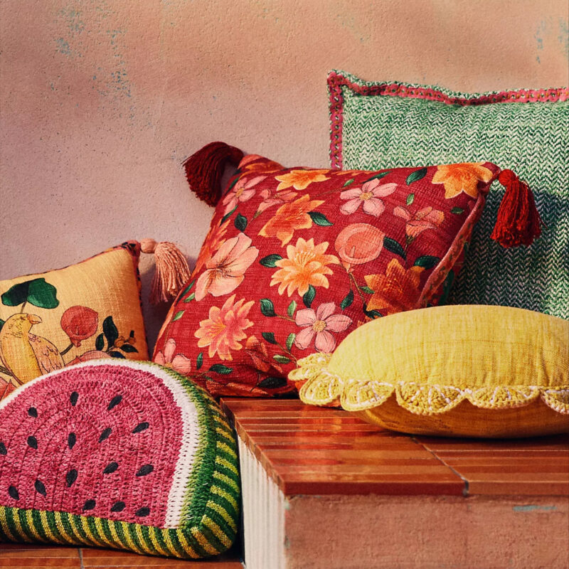 Farm Rio x Anthropologie Tassel Outdoor Pillow