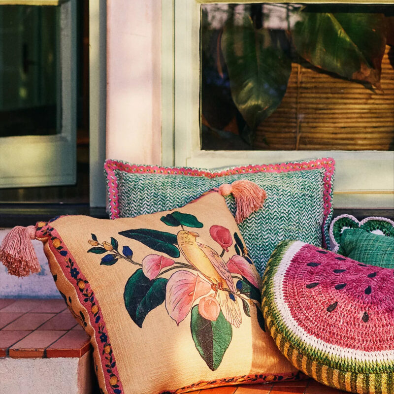 Farm Rio x Anthropologie Tassel Outdoor Pillow