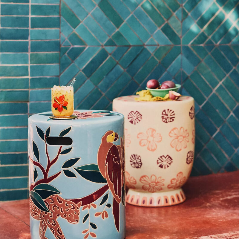 Farm Rio x Antropologie Ceramic Side Table