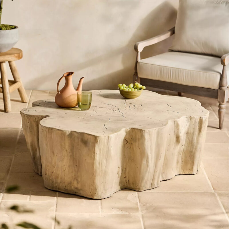 Faux Bois Stone Coffee Table