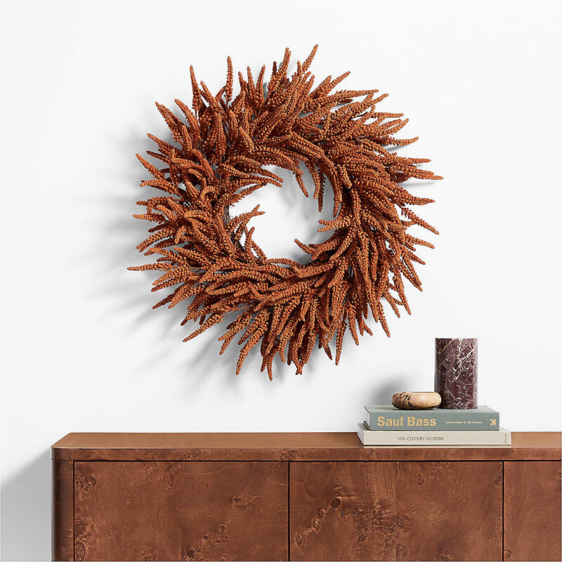 Faux Bronze Amaranthus Wreath 30" + Reviews | Crate & Barrel