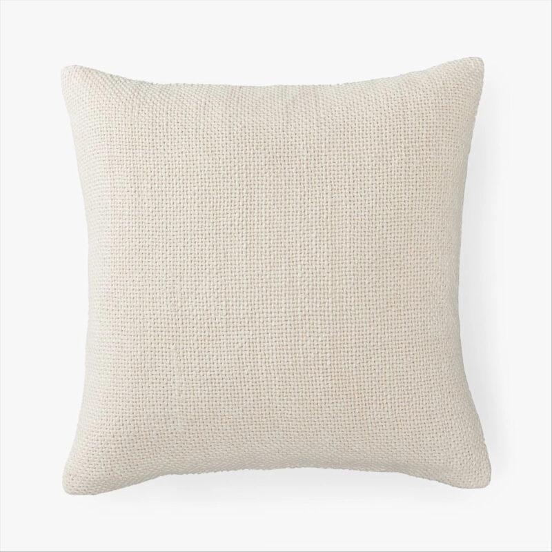 Faye Textured Linen Pillow, 20x20 Inches, Ivory