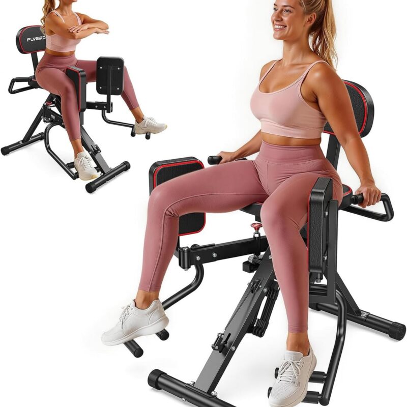 FED Fitness HA1 2-in-1 Hip Abductor and Adductor Machine, Glute & Inner Thigh Workout Equipment for Home Gym, Leg Workout and Booty Builder with 6 Adjustable Resistance Bands and Dual Foot Bar