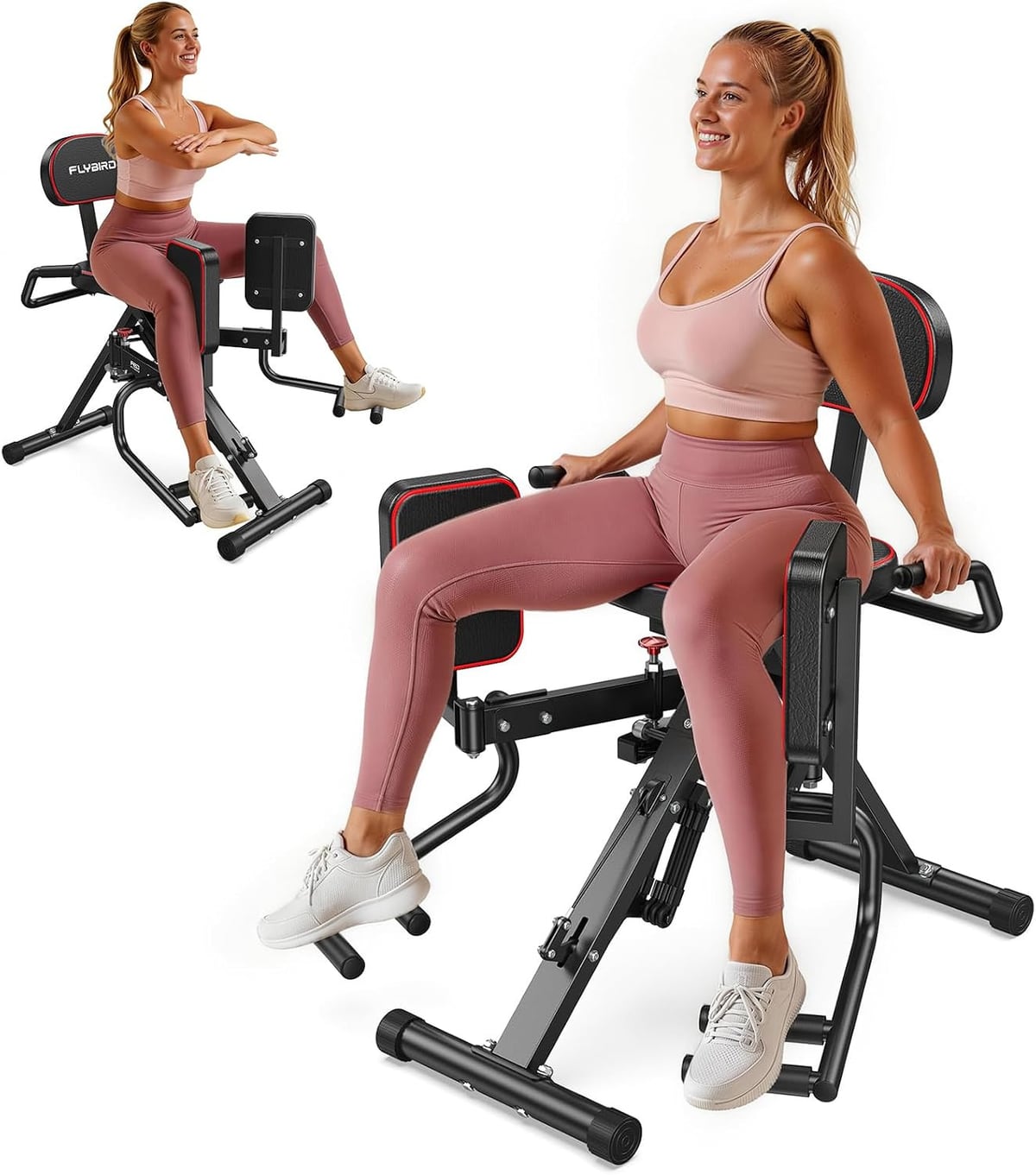 FED Fitness HA1 2-in-1 Hip Abductor and Adductor Machine, Glute & Inner Thigh Workout Equipment for Home Gym, Leg Workout and Booty Builder with 6 Adjustable Resistance Bands and Dual Foot Bar