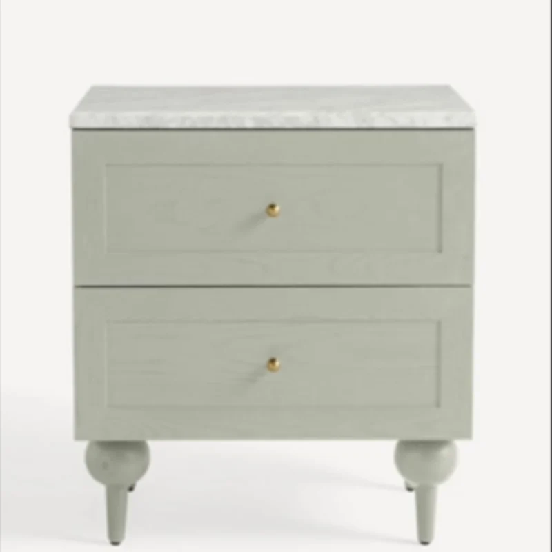 Fern Marble Top Two-Drawer Nightstand