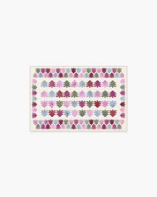 Festive Forest Pink Multicolor Flatwoven Rug