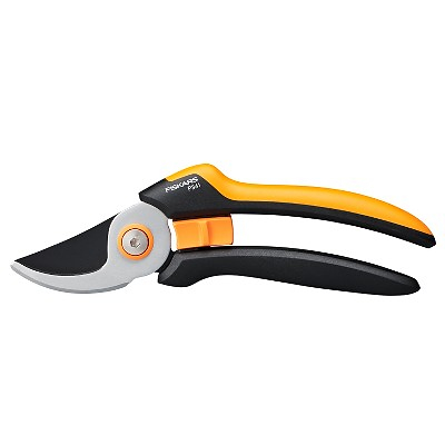 Fiskars P341 Bypass Pruner: Lightweight Garden Shears, FiberComp Handle, Softgrip, 10.5" Height