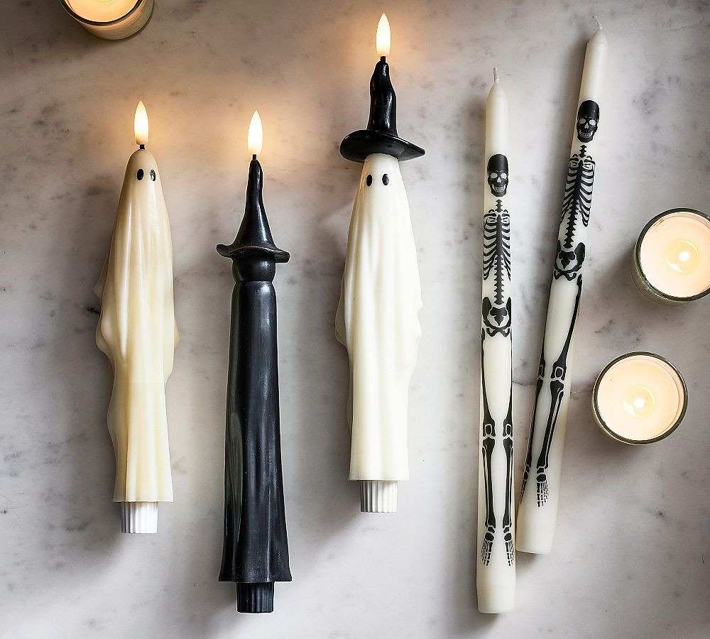 Flameless Halloween Taper Candle Collection