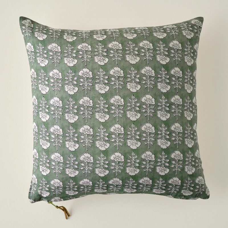 Flora Dusty Green Printed Pillow