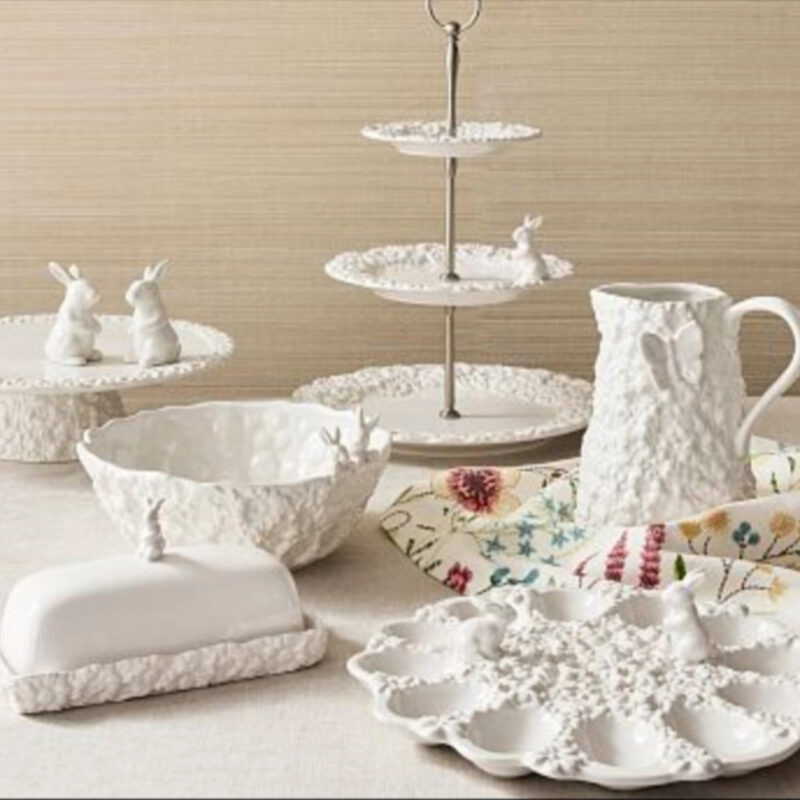 Pottery Barn Floral Bunny Egg Cup