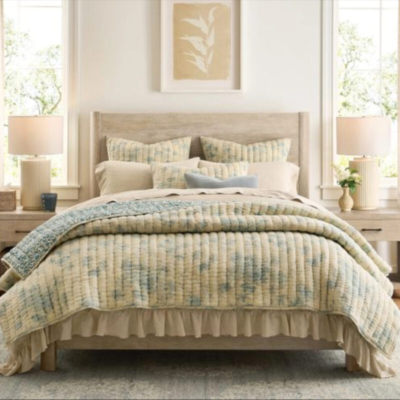 Pottery Barn Floral Cloud Reversible Quilt