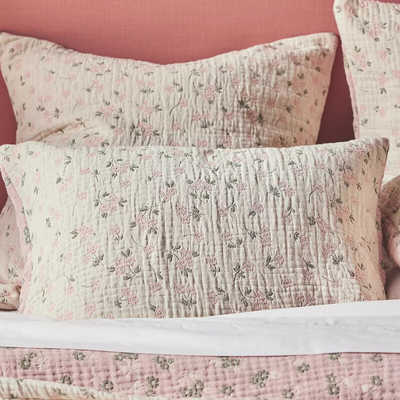 Floral Field Cotton Floral Jacquard Coverlet