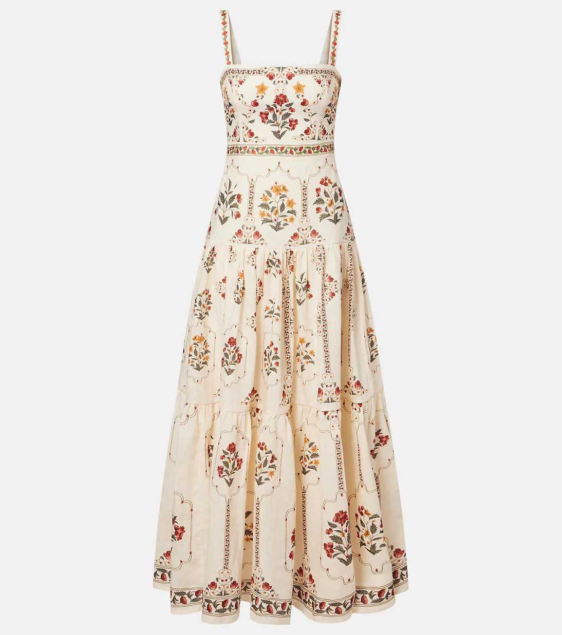 Floral linen maxi dress