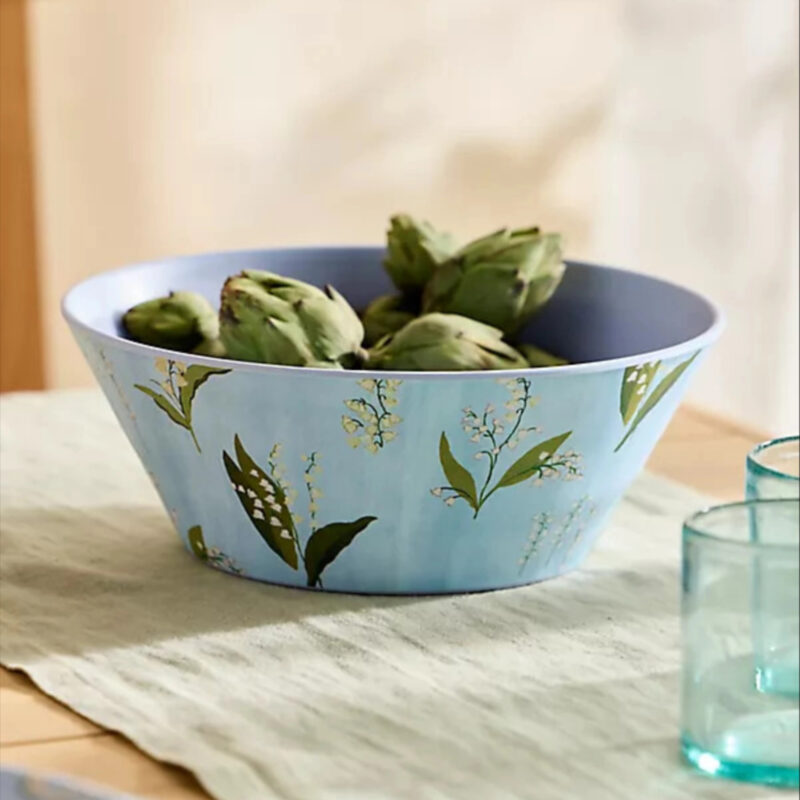 Floral Melamine Serving Bowl in Blue at Terrain