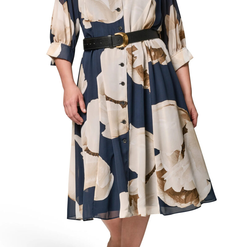 Floral Print Chiffon Midi Shirtdress (Women) | Nordstrom