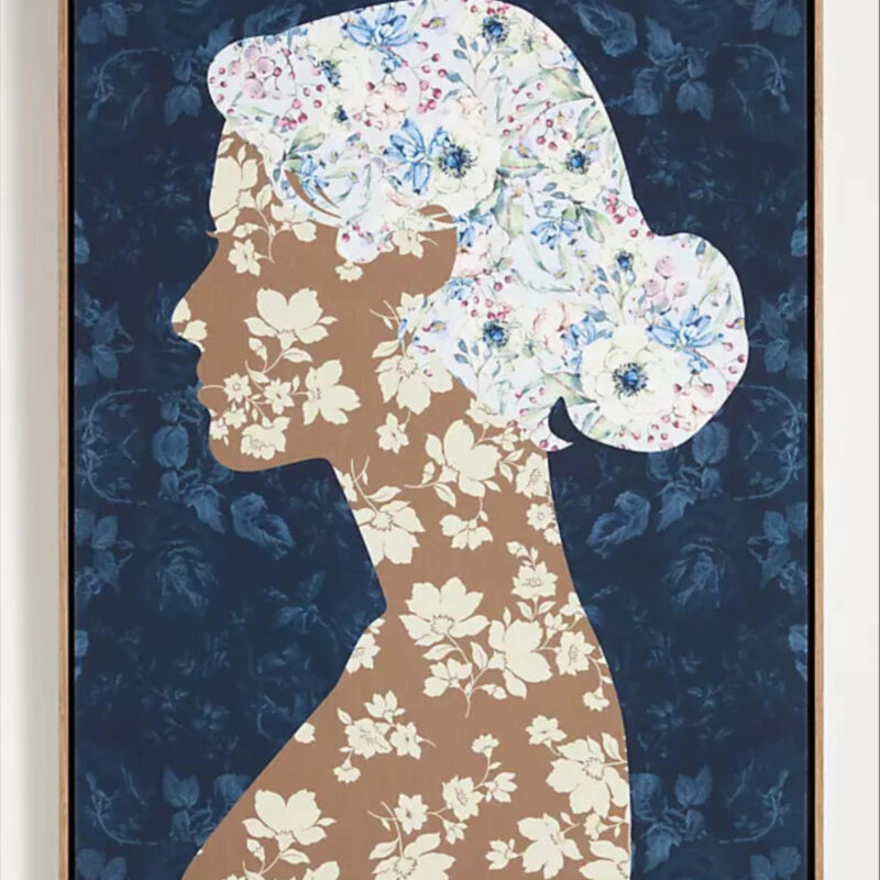 Anthropologie Floral Silhouette Wall Art