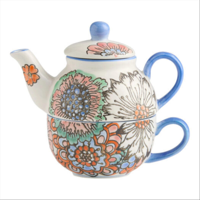 Floral Tea for One Hand Painted Infuser Teapot and Mug Set by World Market