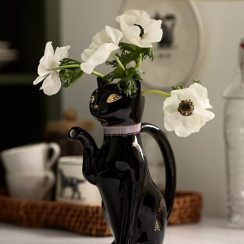 Florence Balducci Black Cat Stoneware Pitcher