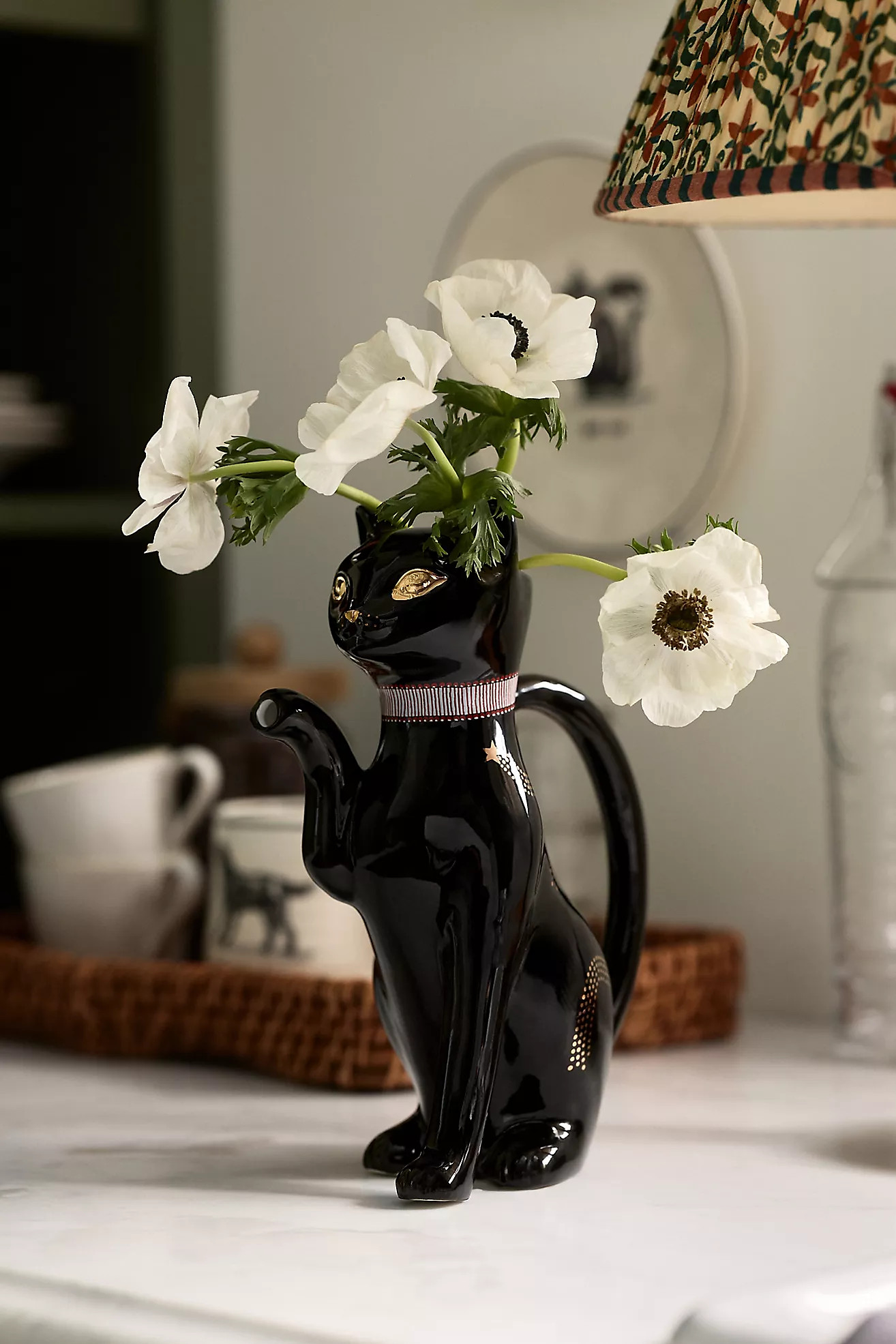 Florence Balducci Black Cat Stoneware Pitcher