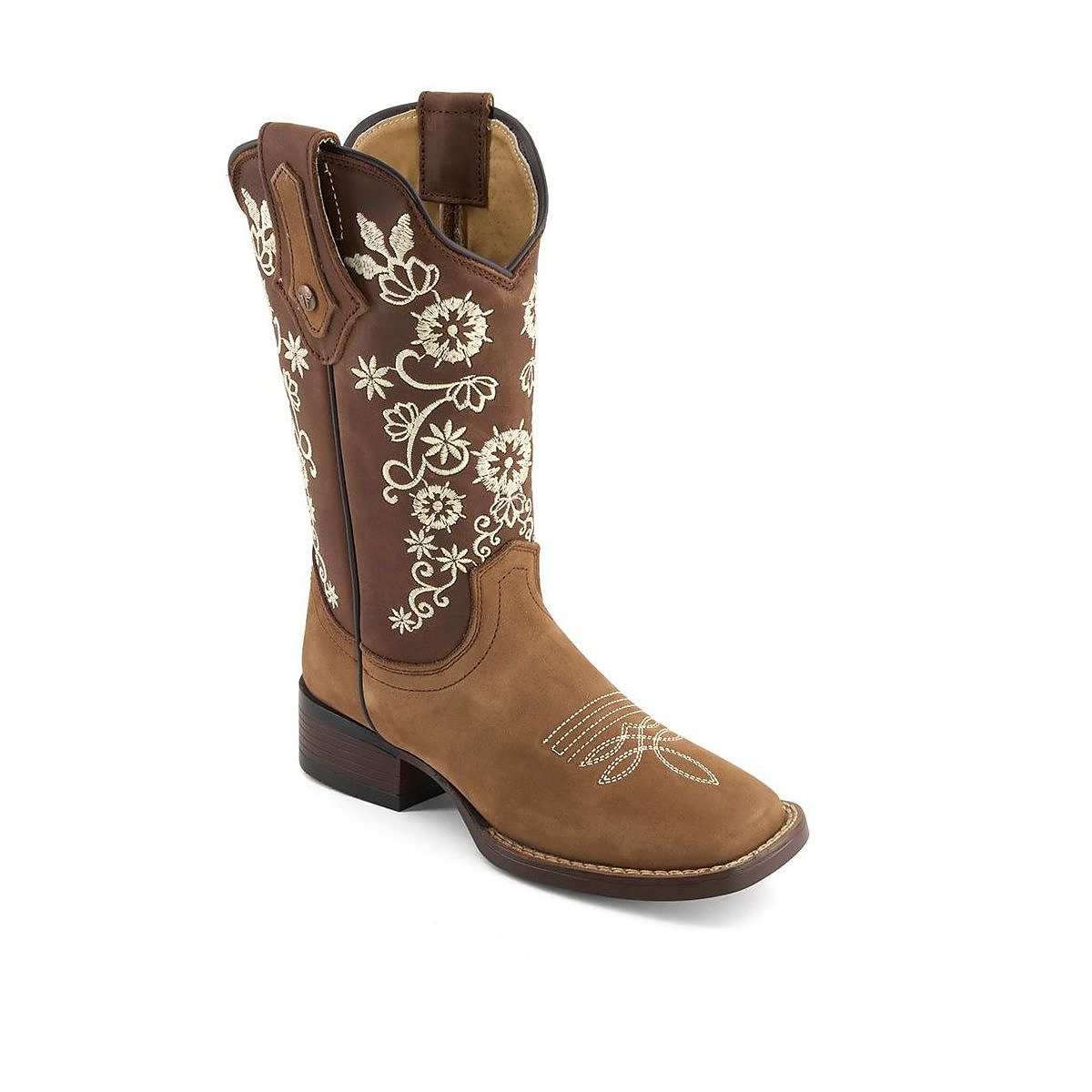 Forastero Women's Authentic Leather Flowers Embroidery Western Boots 93659 Brown 6