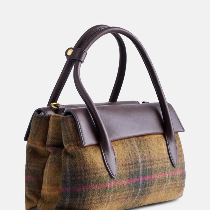 Free Assembly Women's Satchel, Green Plaid