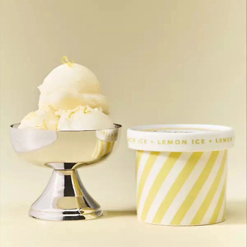 Fresh Lemon Ice Ceramic Ice Cream Pint Candle